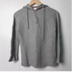 ted baker Lucilli grey partial zip hooded sweater size 1 nwot